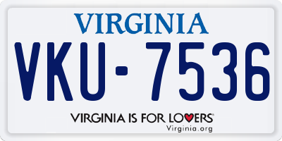 VA license plate VKU7536
