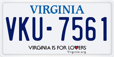 VA license plate VKU7561