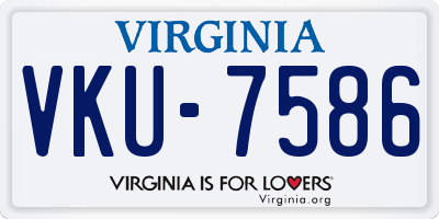 VA license plate VKU7586