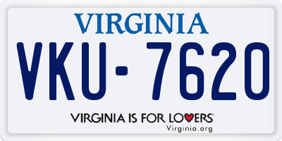 VA license plate VKU7620