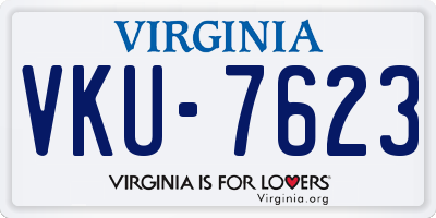 VA license plate VKU7623