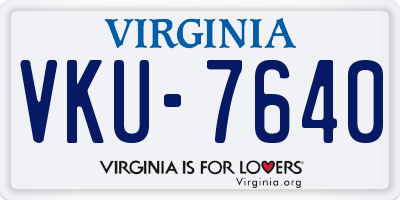 VA license plate VKU7640