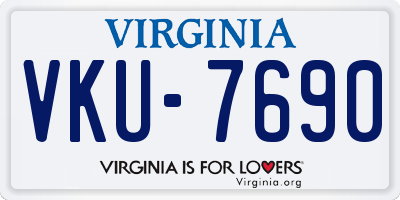 VA license plate VKU7690