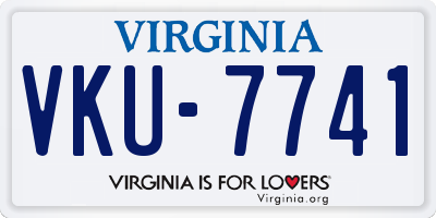 VA license plate VKU7741