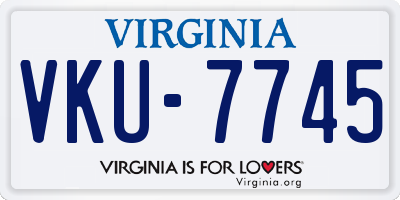 VA license plate VKU7745