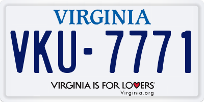 VA license plate VKU7771