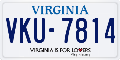 VA license plate VKU7814