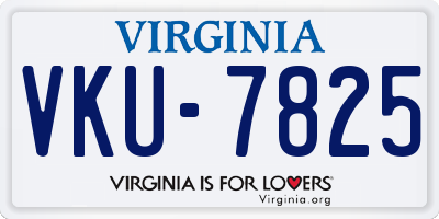 VA license plate VKU7825
