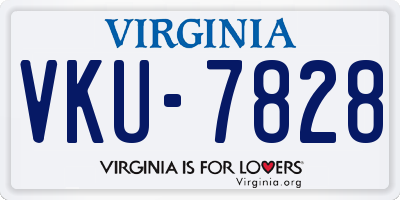 VA license plate VKU7828