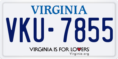 VA license plate VKU7855