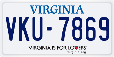 VA license plate VKU7869