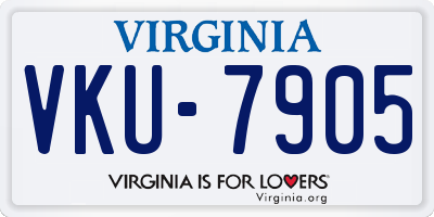 VA license plate VKU7905