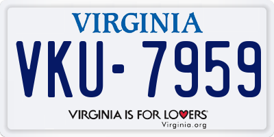 VA license plate VKU7959