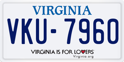 VA license plate VKU7960