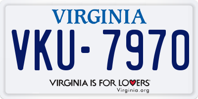 VA license plate VKU7970
