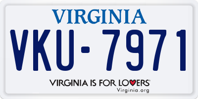 VA license plate VKU7971