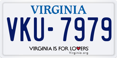 VA license plate VKU7979