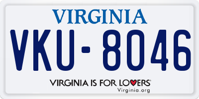 VA license plate VKU8046
