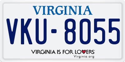 VA license plate VKU8055