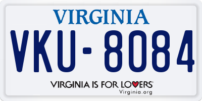 VA license plate VKU8084