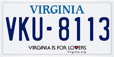 VA license plate VKU8113