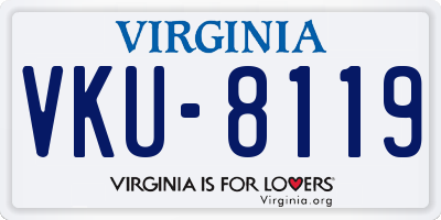 VA license plate VKU8119