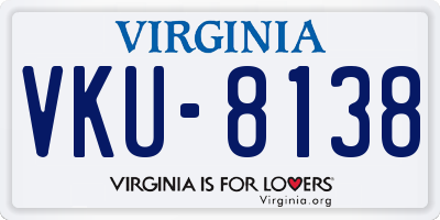 VA license plate VKU8138