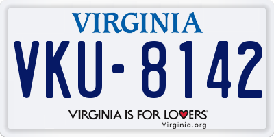 VA license plate VKU8142