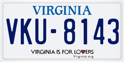 VA license plate VKU8143