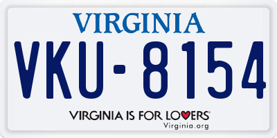 VA license plate VKU8154