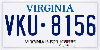 VA license plate VKU8156