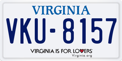 VA license plate VKU8157