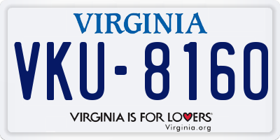 VA license plate VKU8160