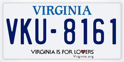 VA license plate VKU8161