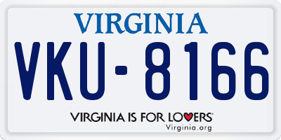 VA license plate VKU8166