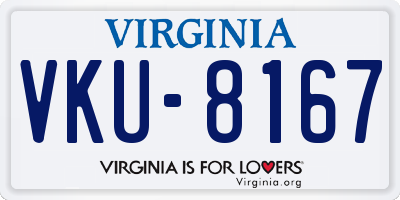 VA license plate VKU8167
