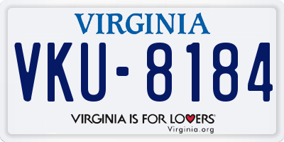 VA license plate VKU8184