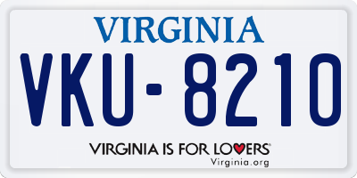 VA license plate VKU8210