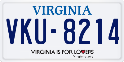 VA license plate VKU8214
