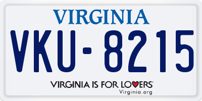 VA license plate VKU8215