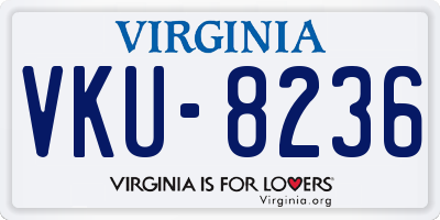 VA license plate VKU8236