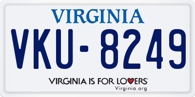 VA license plate VKU8249