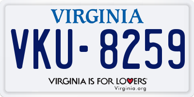 VA license plate VKU8259