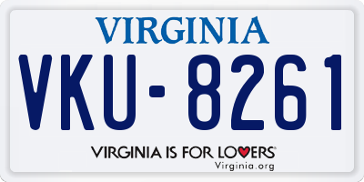 VA license plate VKU8261