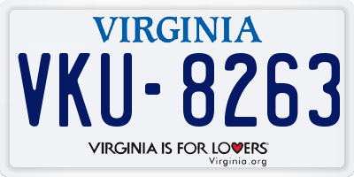 VA license plate VKU8263