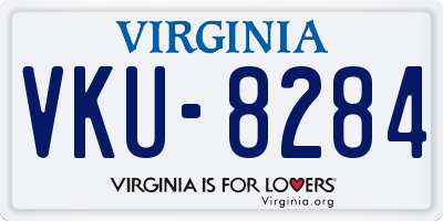 VA license plate VKU8284