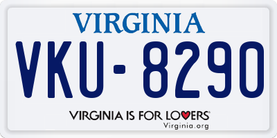 VA license plate VKU8290