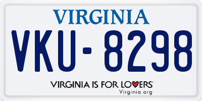 VA license plate VKU8298