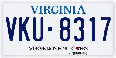 VA license plate VKU8317