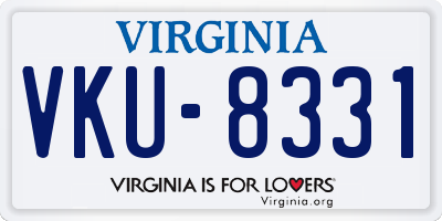 VA license plate VKU8331